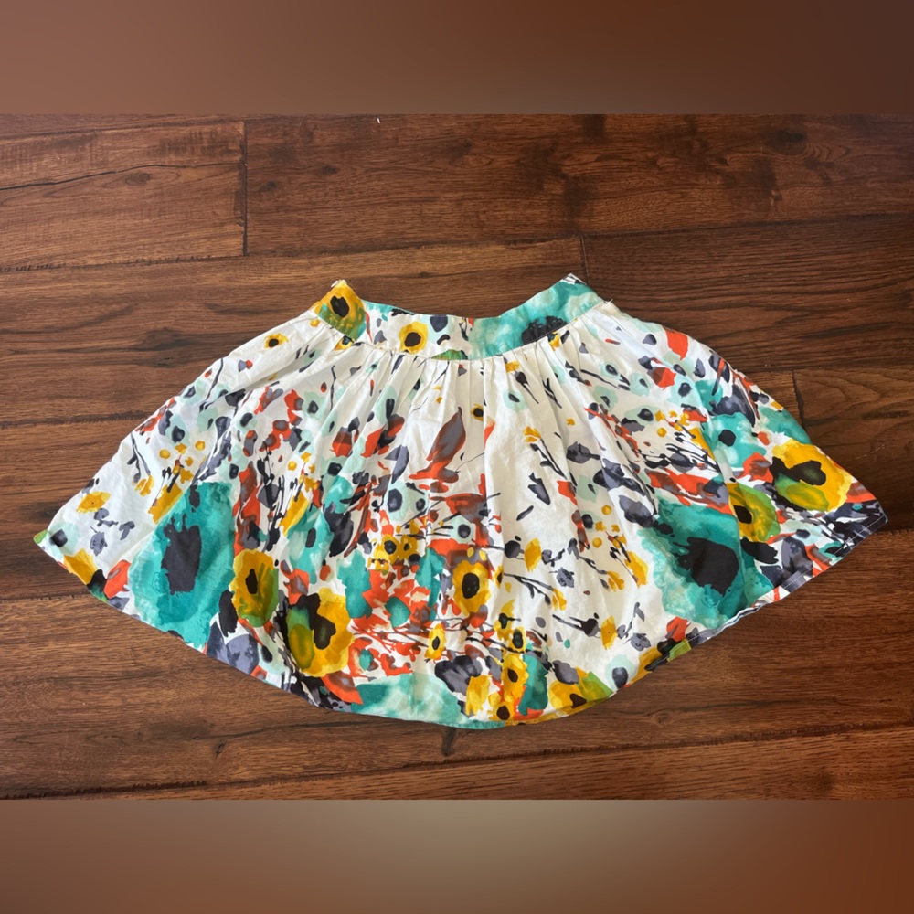 Bright floral print skirt